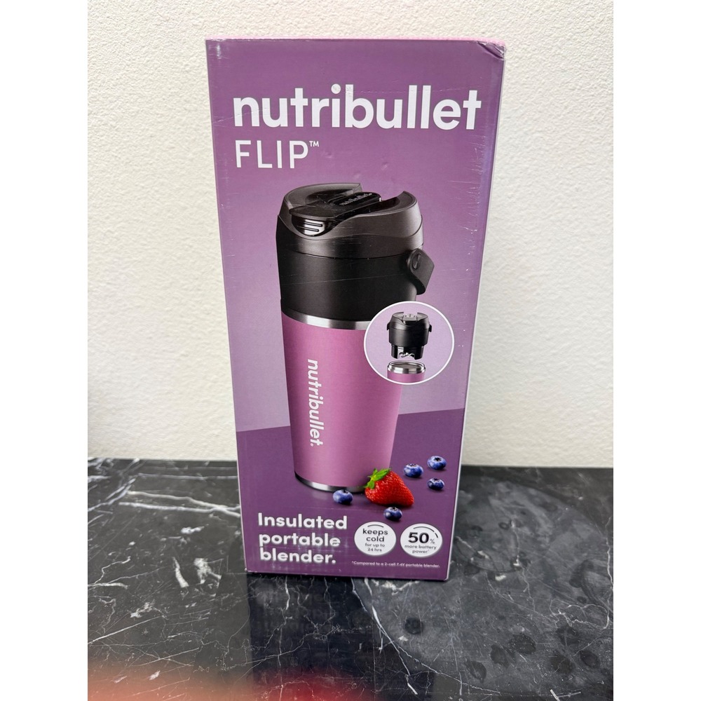 Nutribullet Flip Insulated Portable Blender Lavender NBPB10350LAV Rechargeable